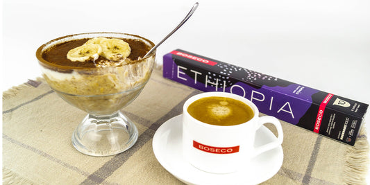 BOSECO Breakfast with Ethiopian coffee pods: Porridge with Coffee and Coffee Pod Infusion